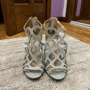 Zigi Soho Rhinestone Caged Heels, size 7